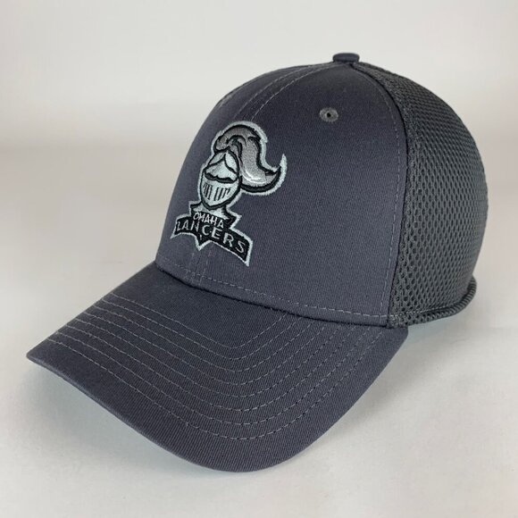 Omaha Lancers USHL Gray New Era 39Thirty Stretch Fitted Hat Mens M/L - Picture 1 of 5